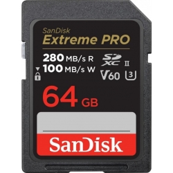 KARTA SANDISK EXTREME PRO SDXC 64GB - 280/100 MB/s V60 UHS-II