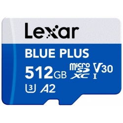 Lexar microSDHC Blue Plus UHS-I with SD adapter, up to 170MB/s read  C10/A2/U3 (V30) 512GB