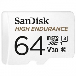 KARTA SANDISK HIGH ENDURANCE (rejestratory i monitoring) microSDXC 64GB V30 z adapterem-2444224