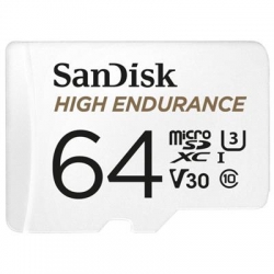 KARTA SANDISK HIGH ENDURANCE (rejestratory i monitoring) microSDXC 64GB V30 z adapterem-2459539