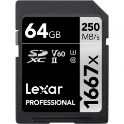 Lexar Pro 1667X SDXC UHS-II U3 (V60) R250/W120 64GB-2477824