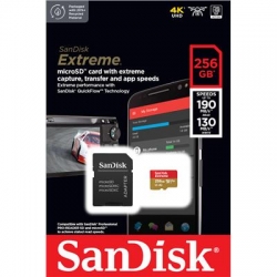 KARTA SANDISK EXTREME microSDXC 256 GB 190/130 MB/s A2 C10 V30 UHS-I U3-2486944