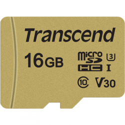 Transcend Gold 500S microSD w/adp (V30) R95/W60 16GB-2499659