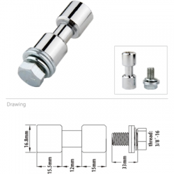 Kupo KS-013F 17mm Spigot, Chrome-Plated 3/8