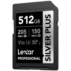 Lexar SDXC Professional SILVER Plus UHS-I/U3/A2/4K R205/W150 (V30) 512GB-2548444