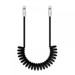 Kabel Newell USB-C - USB-C 100 W, 1,5 m, silikonowy, spiralny, czarny-2652537