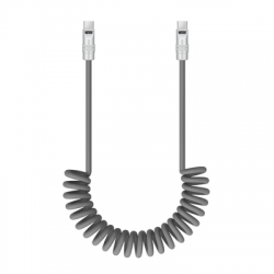 Kabel Newell USB-C - USB-C 100 W, 1,5 m, silikonowy, spiralny, szary-2652538