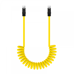 Kabel Newell USB-C - USB-C 100 W, 1,5 m, silikonowy, spiralny, żółto-czarny-2652540