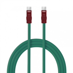Kabel Newell USB-C - USB-C 100 W, 2 m, silikonowy, zielono-bordowy-2655286