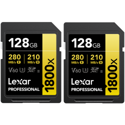 Lexar Pro 1800x SDXC U3 (V60) UHS-II R270/W180 128GB - 2pack-2485972