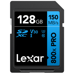 Lexar SDXC 800x Pro UHS-I cards, C10 (V30) U3, R150/W45, 128GB-2655381