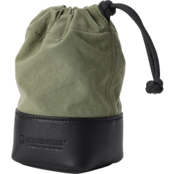 Artisan & Artist | ACAM-LP140 | Fabric and Leather Lens Pouch (M) Khaki/Black-2654574