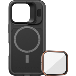 Zestaw - Etui bazowe LiteChaser iPhone 16 Pro w kolorze czarnym + filtr UV
