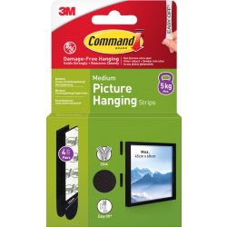 3M Command Strips Black Medium 4 Sets-2651258
