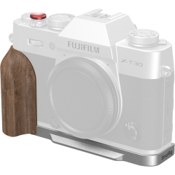 SmallRig 5667 L-Shaped Mount Plate with Wooden Handle for FUJIFILM T30 / T30 II / X-T30 III Silver