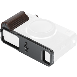 SmallRig 6237 L-Shaped Mount Plate with Wooden Handle for FUJIFILM X-E5 (Ebony, Black)