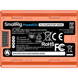 SmallRig 4970 NP-W235 USB-C Rechargeable Camera Battery Orange