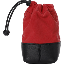 Artisan & Artist | ACAM-LP140 | Fabric and Leather Lens Pouch (M) Red/Black-2654577
