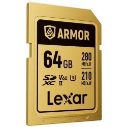 Lexar SDXC ARMOR Gold UHS-II U3, Stainless Steel, IP68 R280/W210 (V60) 64GB