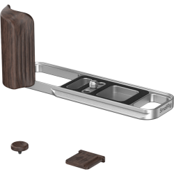 SmallRig 6236 L-Shaped Mount Plate with Wooden Handle for FUJIFILM X-E5 (Ebony, Silver)