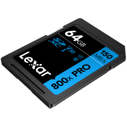 Lexar SDXC 800x Pro UHS-I cards, C10 (V30) U3, R150, 64GB