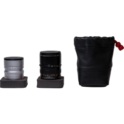 Artisan & Artist | ACAM-LPL120 | Full Leather Lens Pouch (S) Black