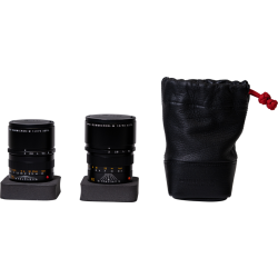 Artisan & Artist | ACAM-LPL140 | Full Leather Lens Pouch (M) Black