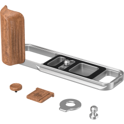 SmallRig 5984 L-Shaped Mount Plate with Wooden Handle for FUJIFILM X-E5 (Rosewood, Silver)