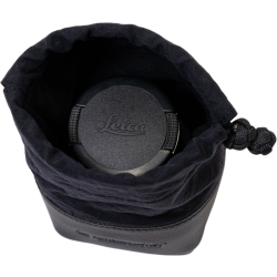 Artisan & Artist | ACAM-LP120 | Fabric and Leather Lens Pouch (S) Black