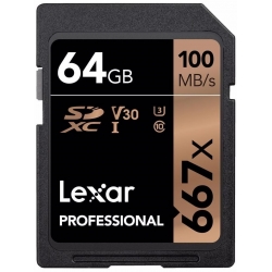 LEXAR PRO 667X SDXC UHS-I U3 (V30) R100/W90 64GB*