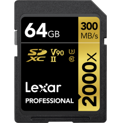Lexar Pro 2000X SDHC/SDXC UHS-II U3(V90) R300/W260 64GB*
