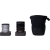 Artisan & Artist | ACAM-LP120 | Fabric and Leather Lens Pouch (S) Black