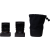 Artisan & Artist | ACAM-LP140 | Fabric and Leather Lens Pouch (M) Black