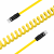 Kabel Newell USB-C - USB-C 100 W, 1,5 m, silikonowy, spiralny, żółto-czarny
